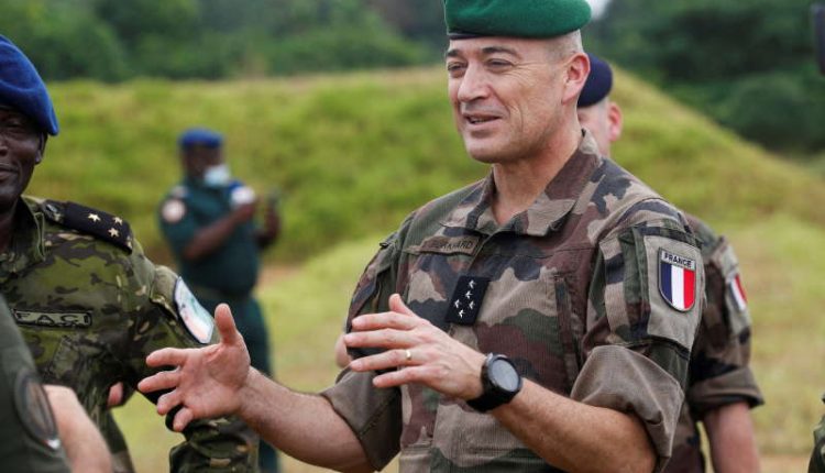 General of the Army, Thierry Burkhard, visits the new French-backed international counter-terrorism academy, in Jacqueville 
